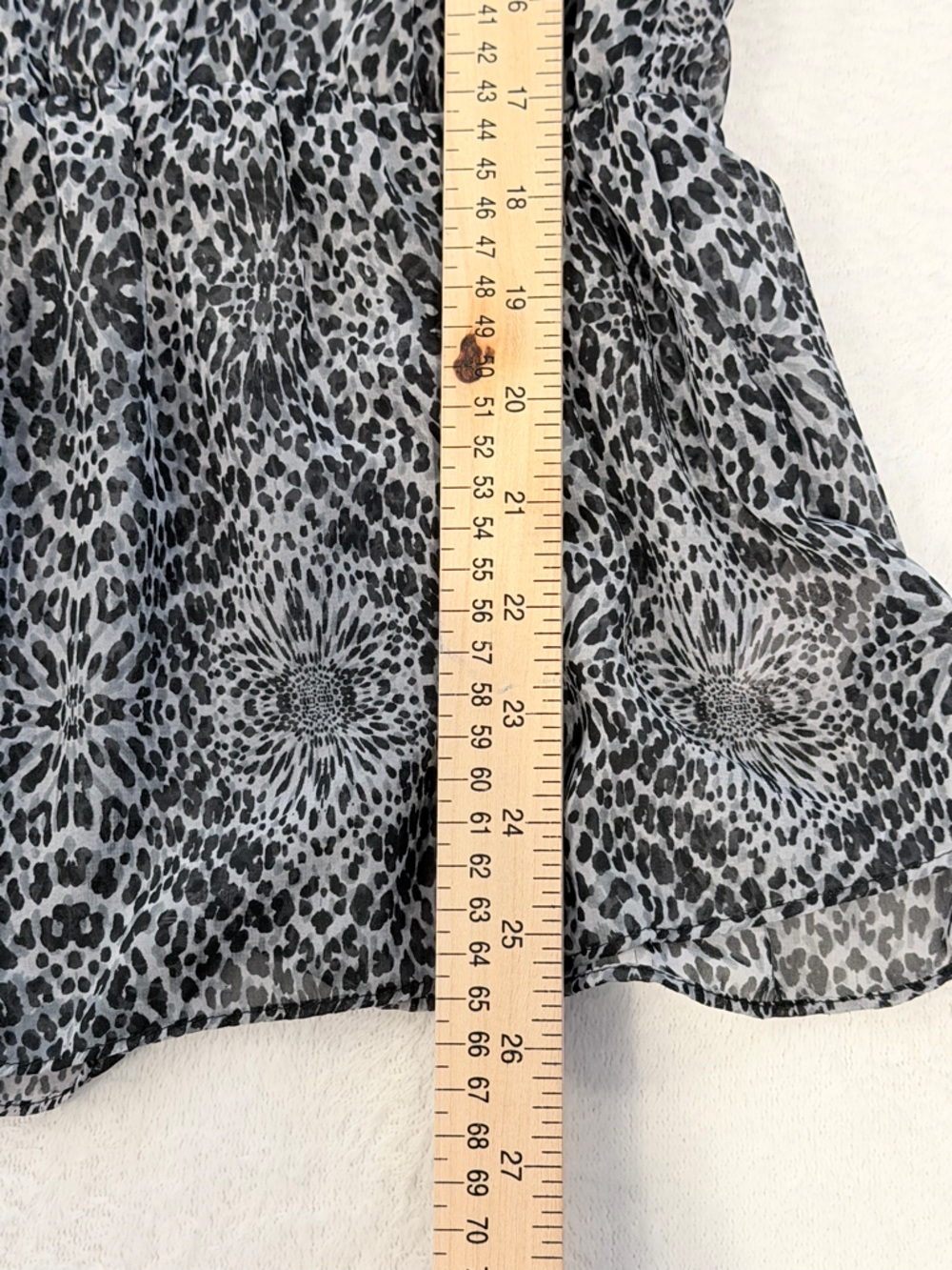 Wish Black White Animal Print Blouse Peplum Gold Button Front Large - Picture 10 of 11
